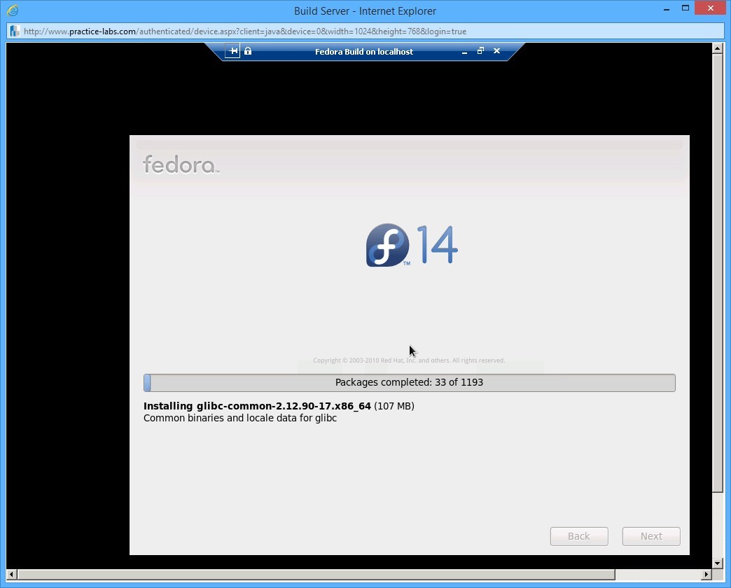 Practice Labs screenshot.